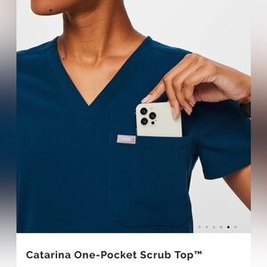 Figs Catarina scrub top / deep reef, x-large